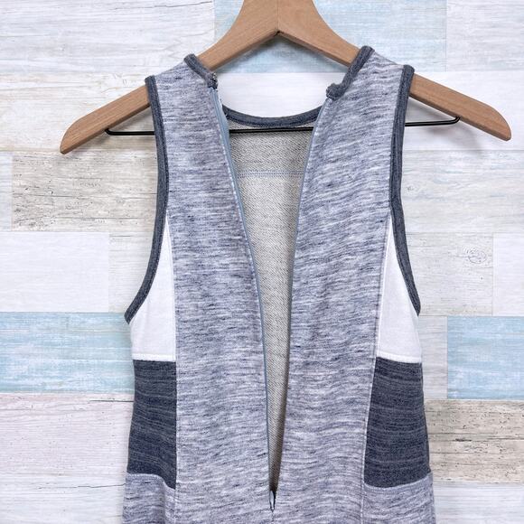 Athleta Derek Lam Downtown French Terry Mini Dress Gray Colorblock Womens XS - Picture 6 of 9